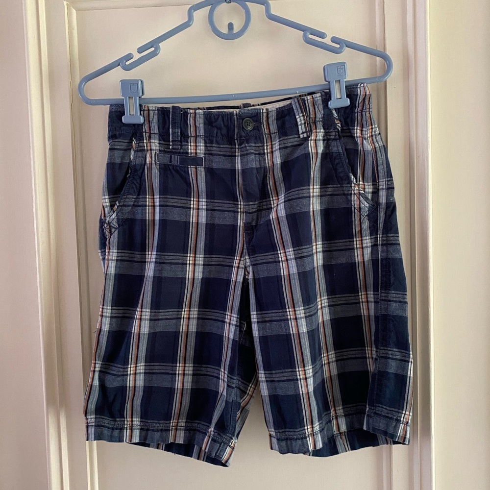 GAP Boys 14 blue/white plaid shorts